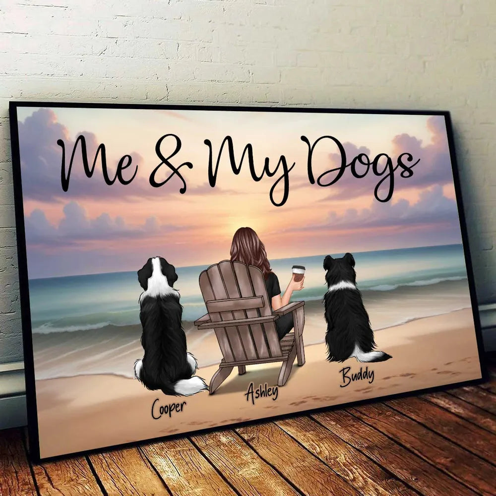 Personalized Dog Lover Canvas Print for Pet Owners - Beach Scene Poster or Canvas MagicInPrints
