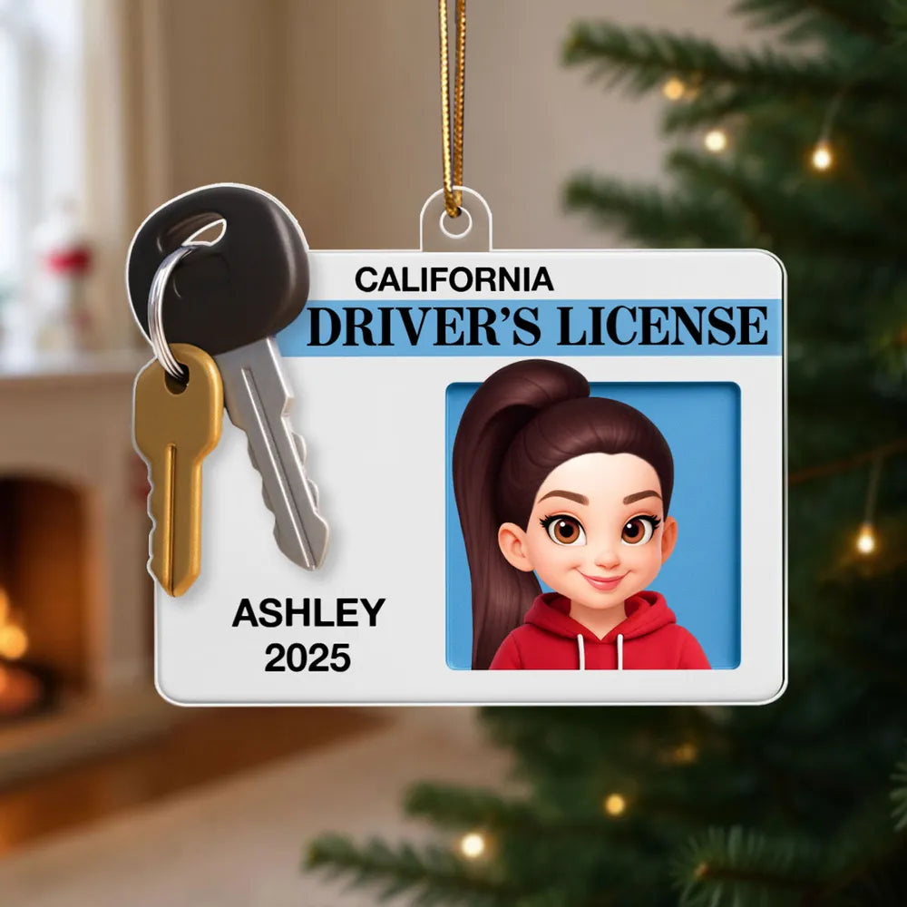 Custom Cartoon Driver's License Keychain for Teens - Fun Novelty Gift Ornament MagicInPrints