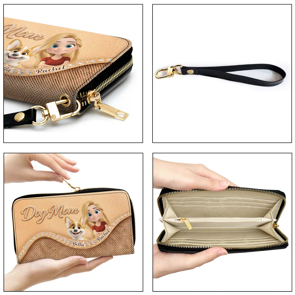 Personalized Dog Mom Wallet for Women with Cute Cartoon Design - Perfect Gift for Pet Lovers Bag MagicInPrints