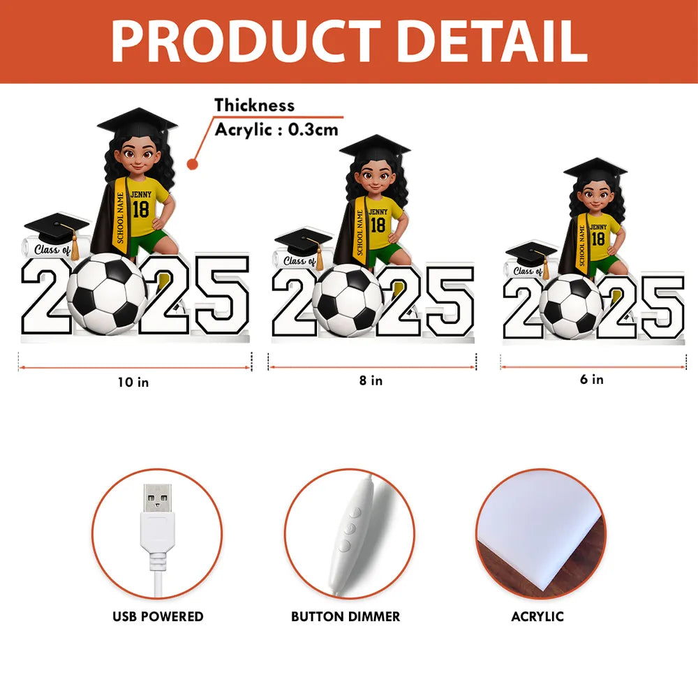 Personalized Graduation Soccer Gift for Kids - Class of 2025 Plaque MagicInPrints
