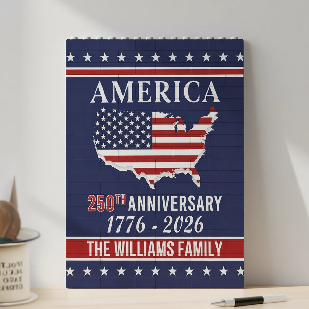 Personalized American Flag Canvas for Families - 250th Anniversary Celebration Plaque MagicInPrints