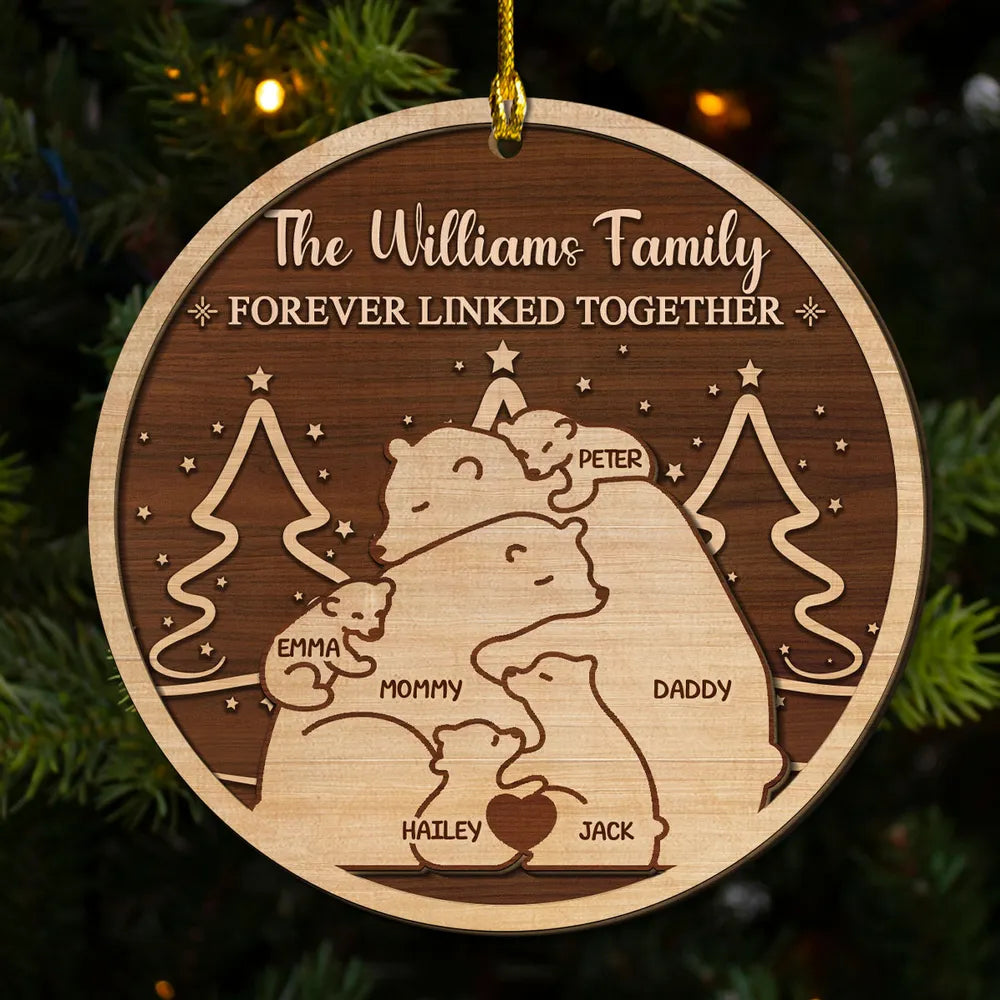 Custom Family Bear Wood Ornament for Christmas - Personalized Holiday Decor Ornament MagicInPrints