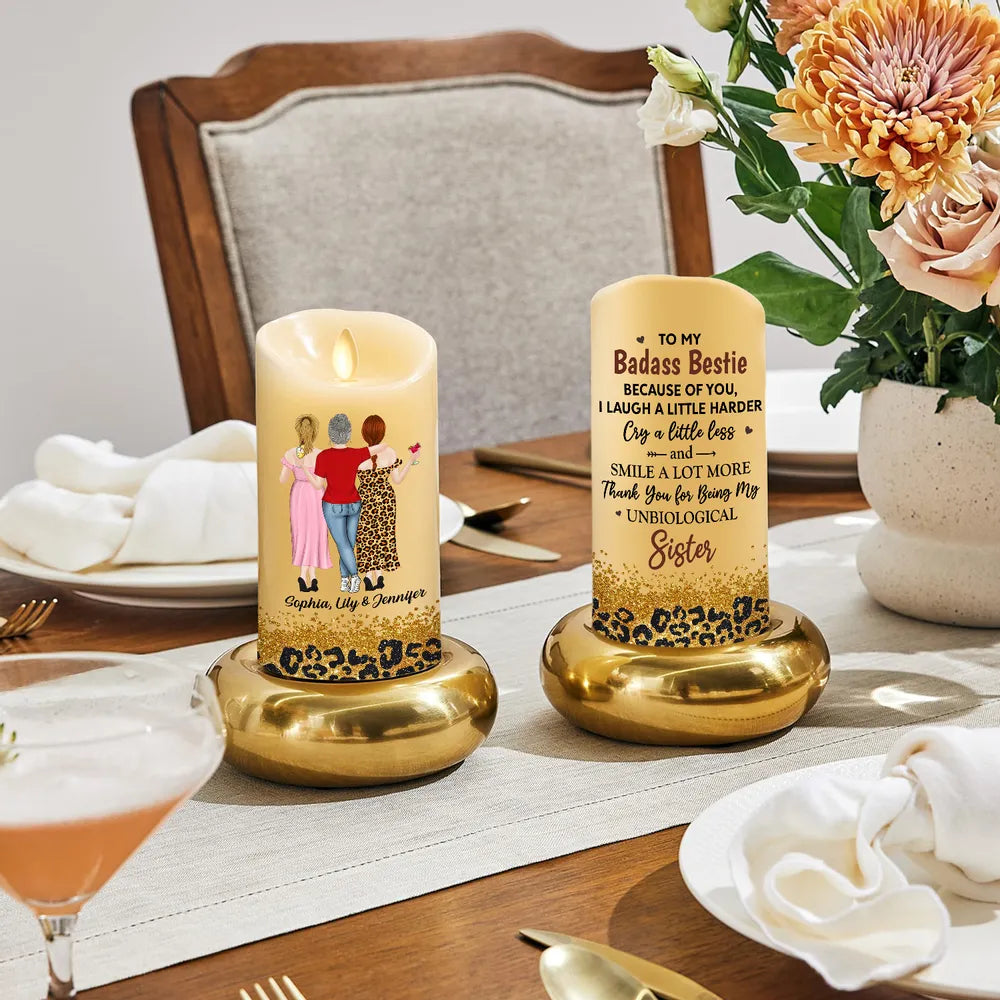 Personalized Friendship Candle for Best Friend - Sentimental Gift for Unbiological Sister Lamp MagicInPrints