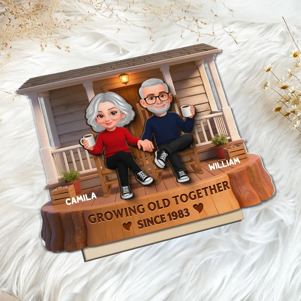 Customized Couple Figurine for Seniors - Personalized Anniversary Gift Plaque MagicInPrints