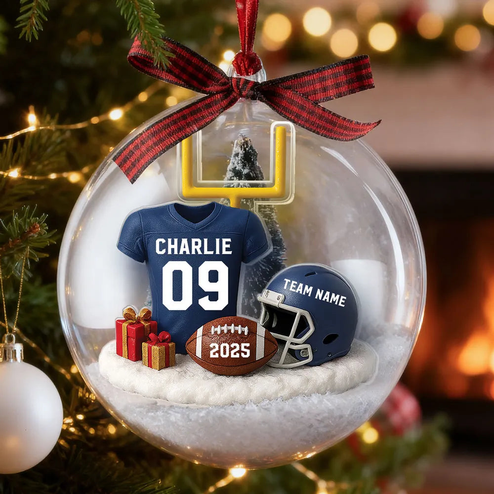 Personalized Football Christmas Ornament for Fans - Custom Name & Year Ornament MagicInPrints