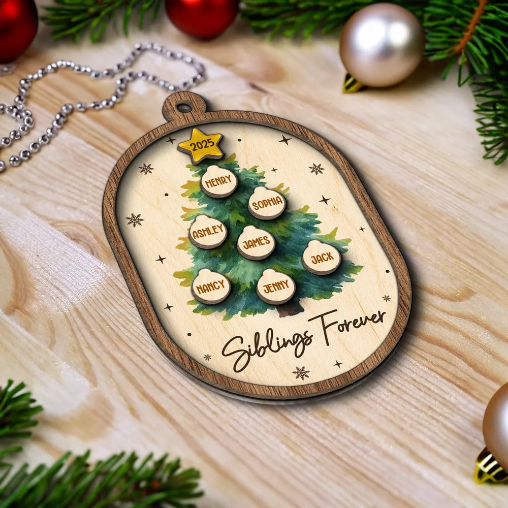 Personalized Family Christmas Ornament for Siblings - Holiday Tree Decoration Ornament MagicInPrints