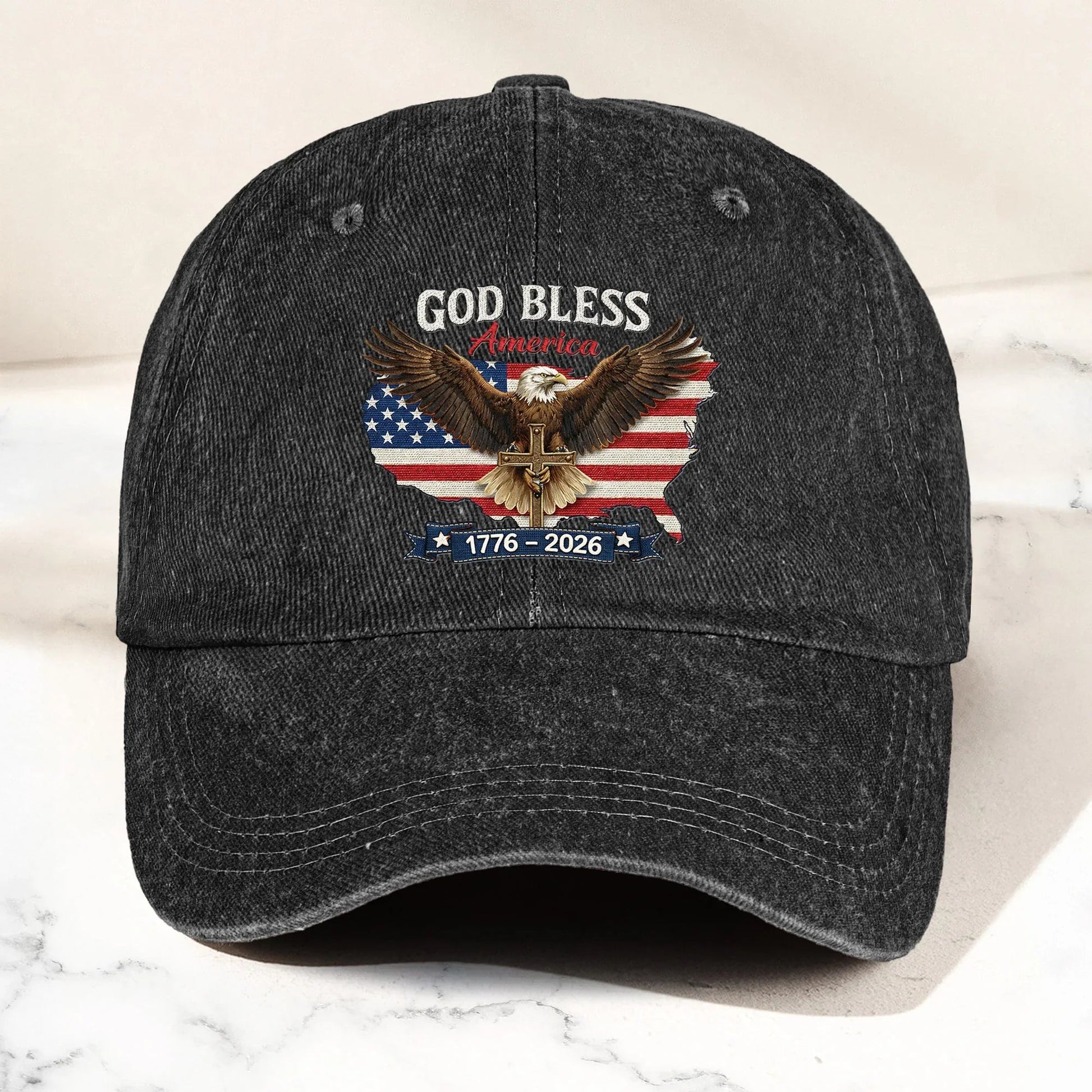 Personalized Patriotic Baseball Cap for Men - American Flag Eagle Design Hat MagicInPrints