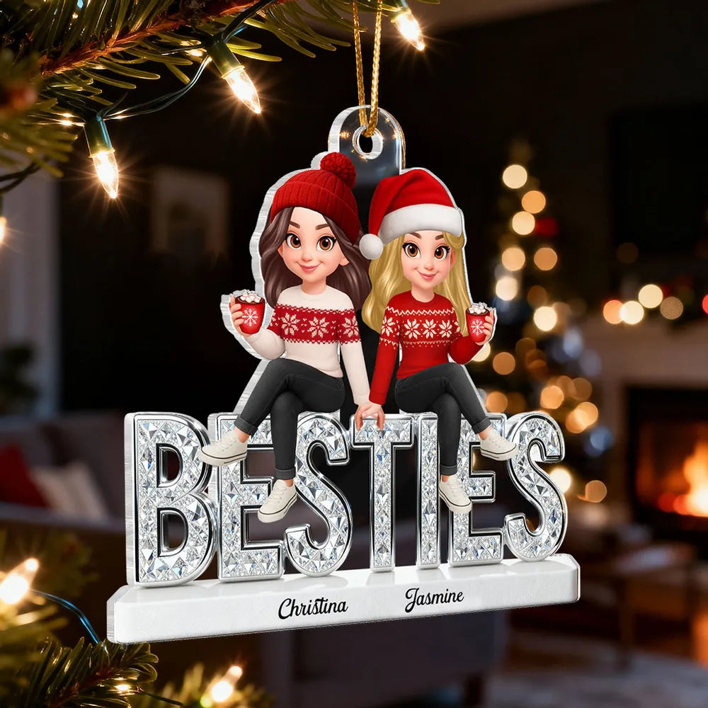 Personalized Best Friends Christmas Ornament - Custom Names Holiday Gift Ornament MagicInPrints