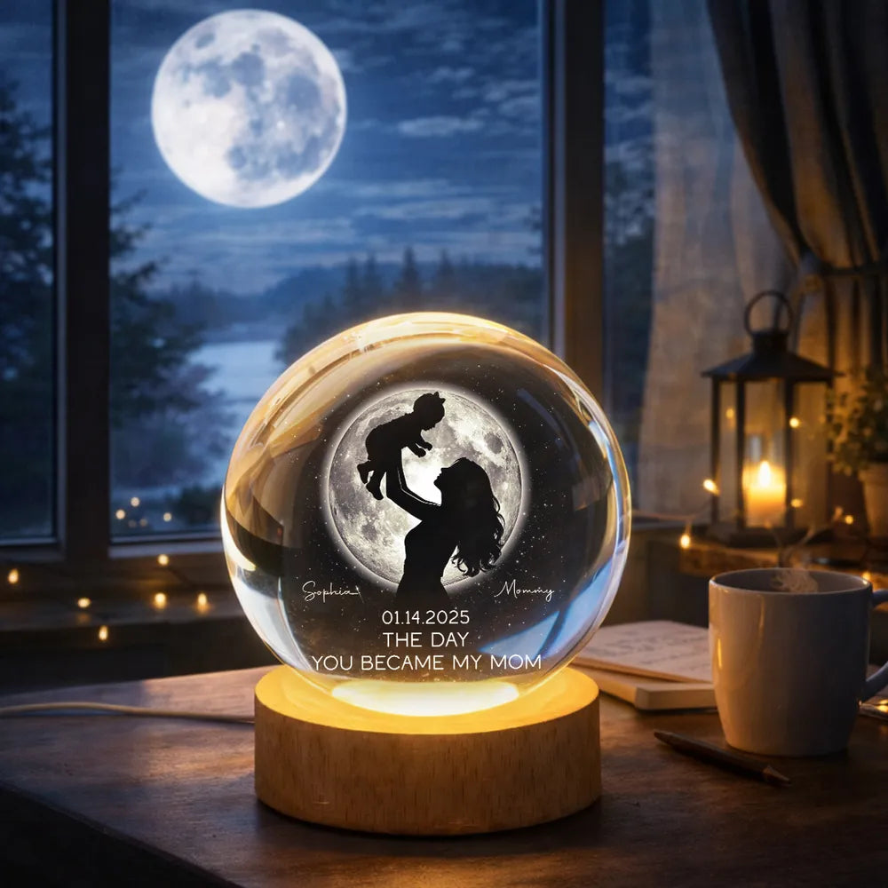 Personalized Crystal Night Light for Mothers - Sentimental Gift for Mom's Special Day Lamp MagicInPrints