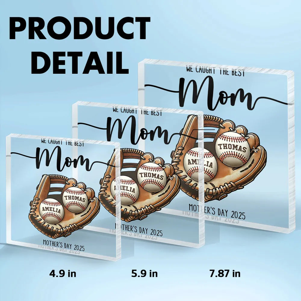 Personalized Baseball Mom Acrylic Block Gift - Mother's Day 2025 Plaque MagicInPrints