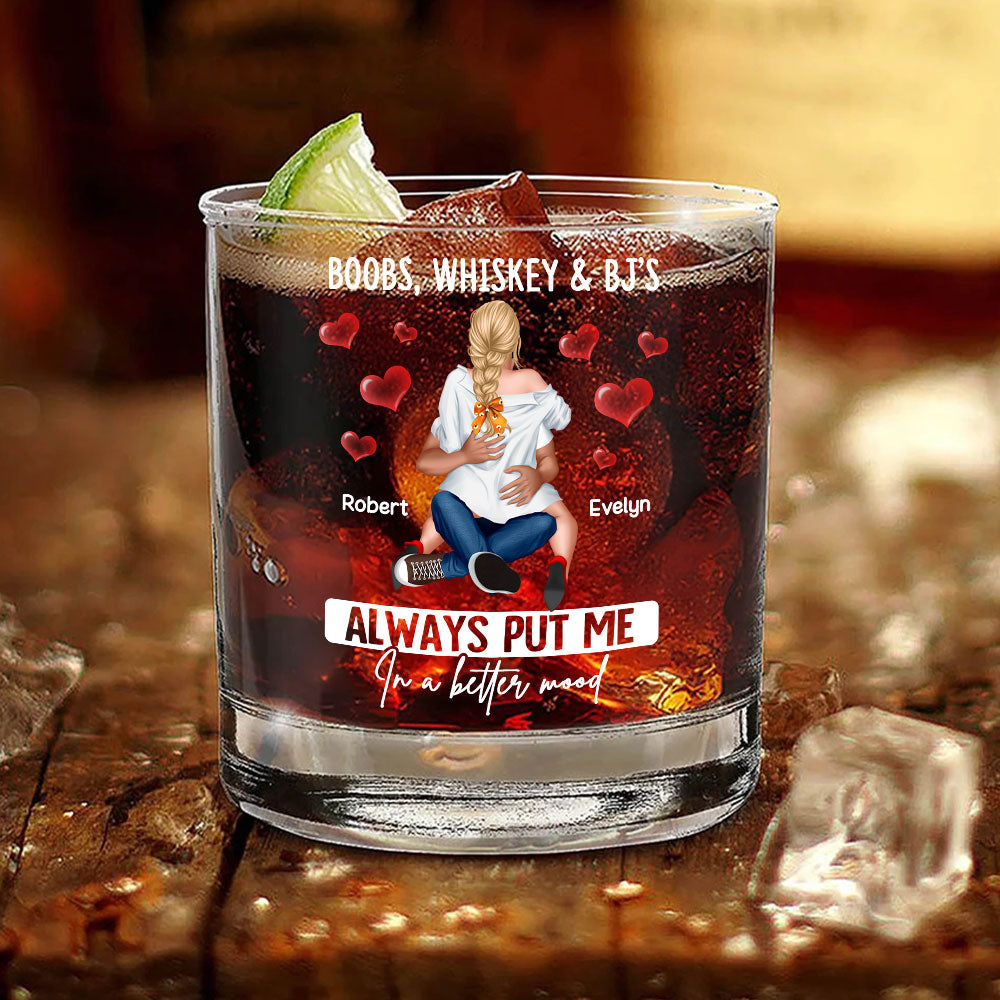 Custom Naughty Couple Whiskey Glass | Unique Valentine's Day Gifts for Couples Whiskey Glass PopCulturePrints