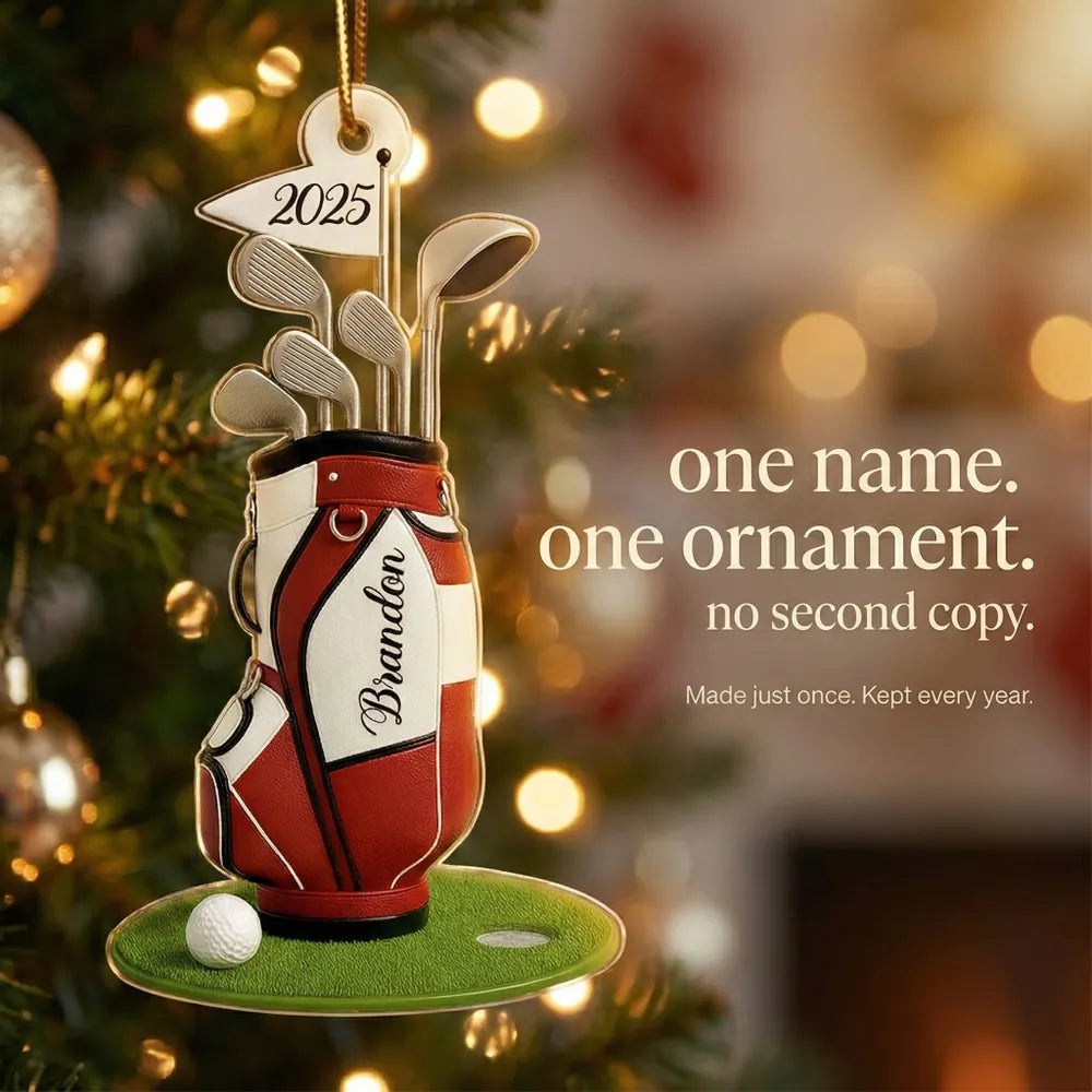 Personalized Golf Bag Christmas Ornament for Golf Lovers - Holiday Keepsake 2026 Ornament MagicInPrints