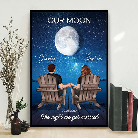Personalized Starry Night Couple Poster for Newlyweds - Romantic Anniversary Gift Poster or Canvas MagicInPrints