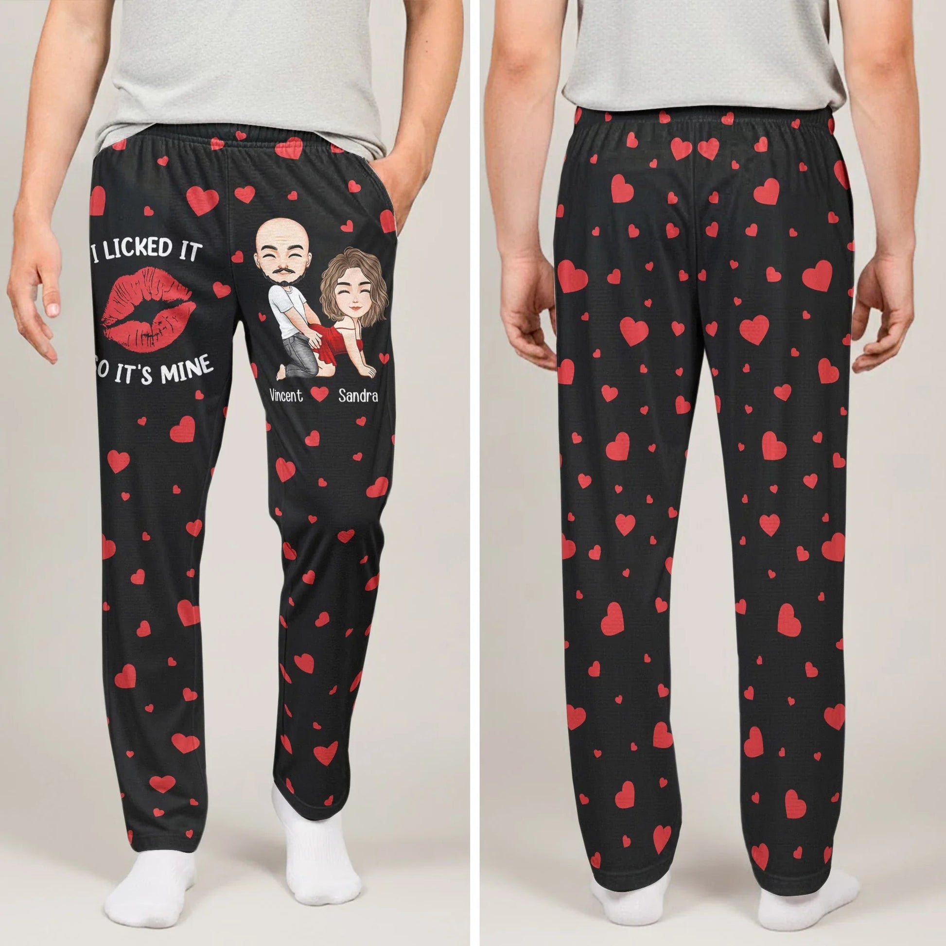 Personalized Cartoon Couple Pajama Pants for Couples - Romantic Gift Pants MagicInPrints