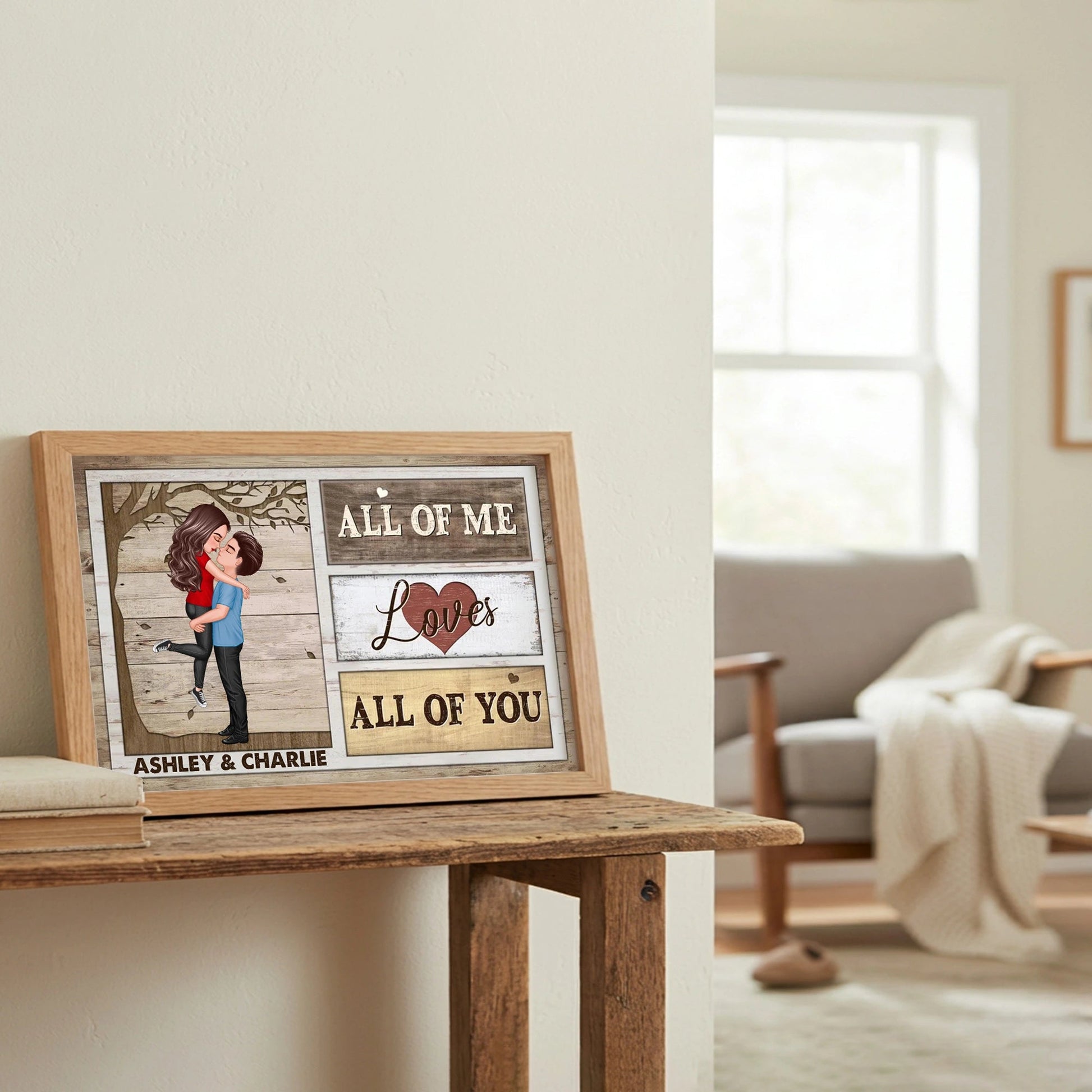Personalized Romantic Canvas Print for Couples with Custom Names - Anniversary or Wedding Gift Other MagicInPrints