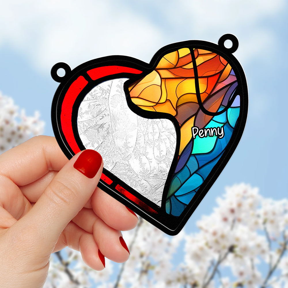 Personalized Dog Lovers Suncatcher Ornament - Heart Design Ornament PopCulturePrints