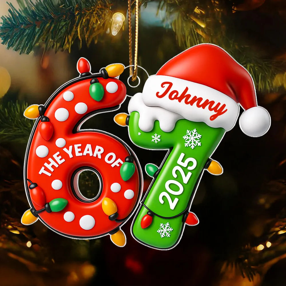 Personalized Christmas Ornament 2025 - Custom Name & Age Decoration for Holiday Tree Ornament MagicInPrints