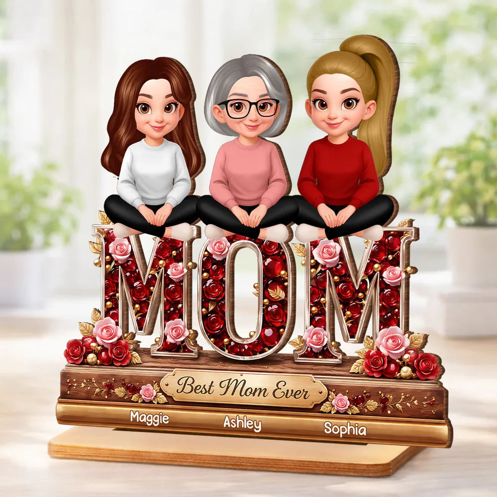 Custom Mother's Day Mom Figurine with Names - Sentimental Gift Plaque MagicInPrints