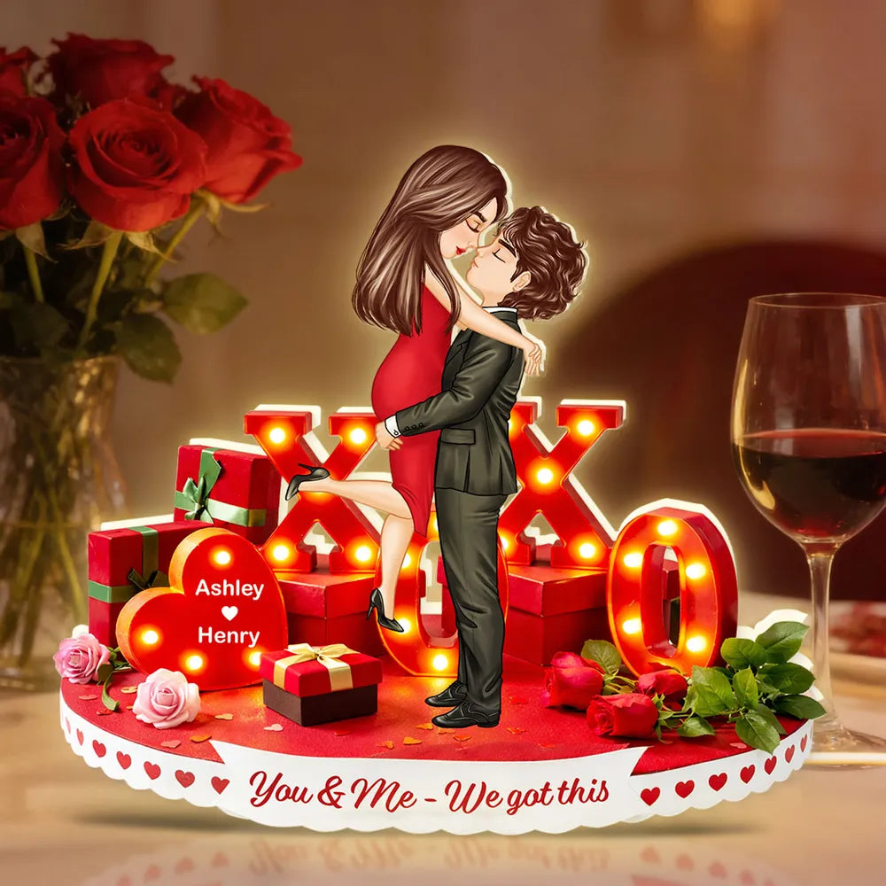 Personalized Romantic Couple Figurine for Anniversaries - Custom Names and Dates Plaque MagicInPrints
