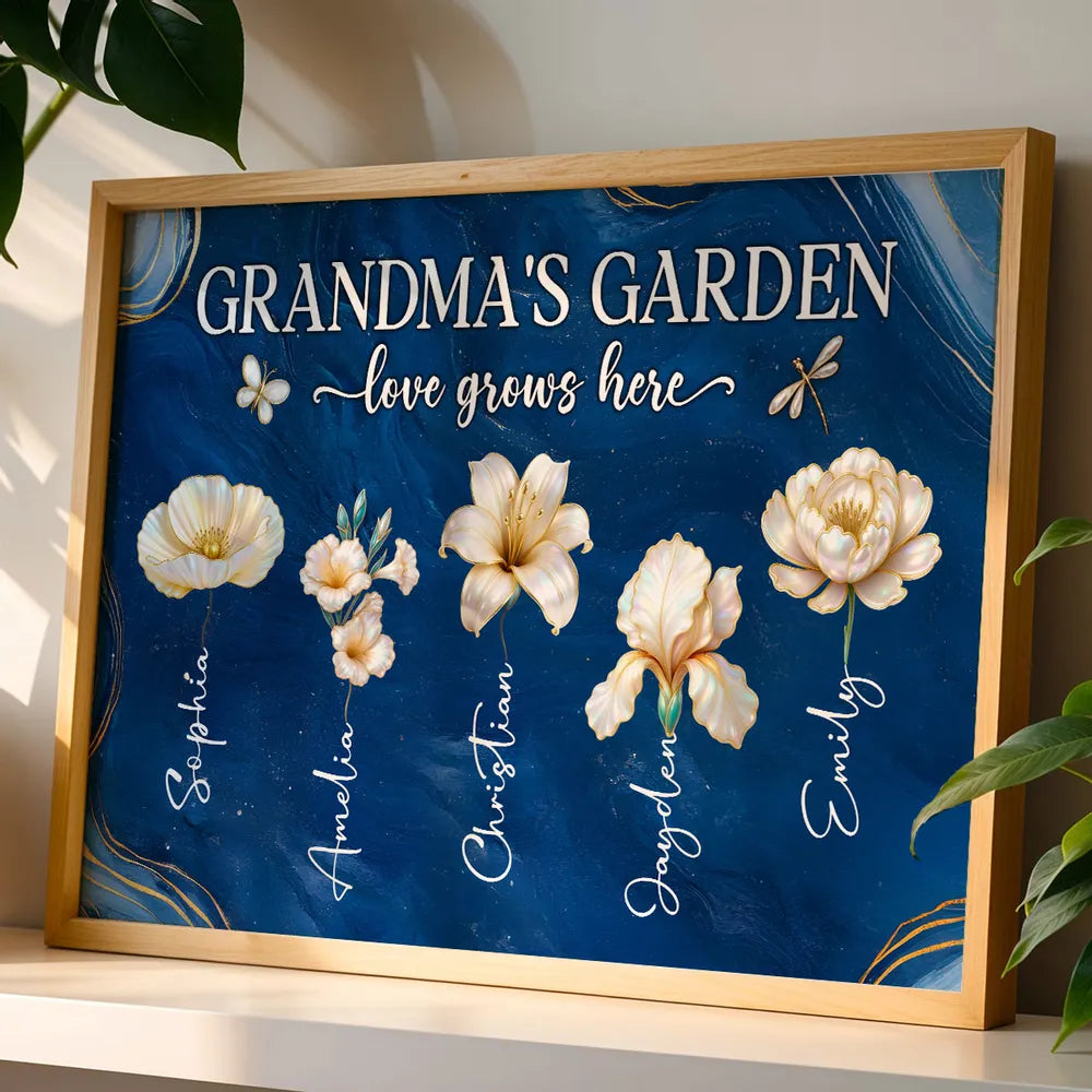 Personalized Canvas Art for Grandma - Floral Design with Names - Sentimental Gift for Mother's Day Poster or Canvas MagicInPrints