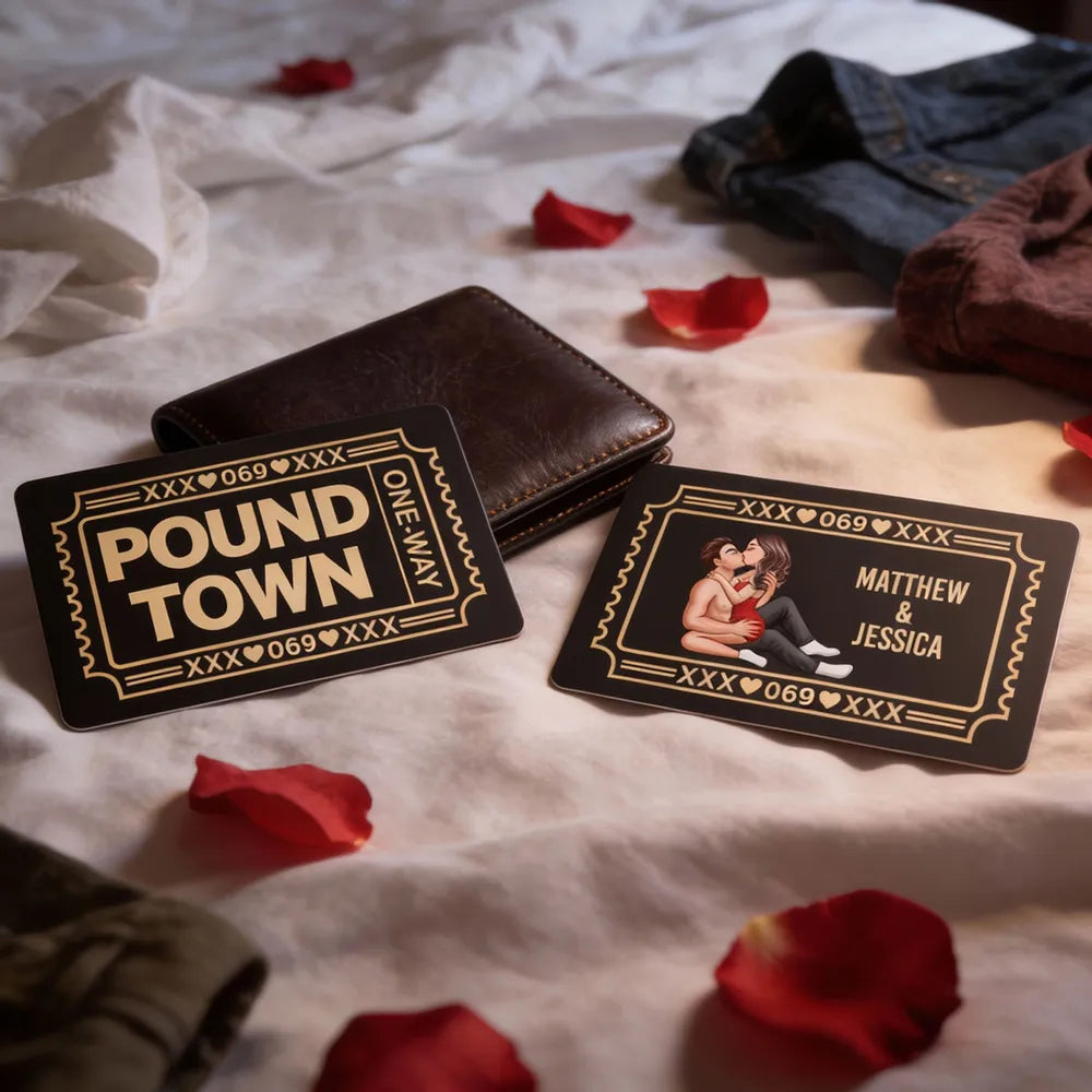Custom Engraved Metal Wallet Card for Couples - Romantic Gift Wallet Card MagicInPrints