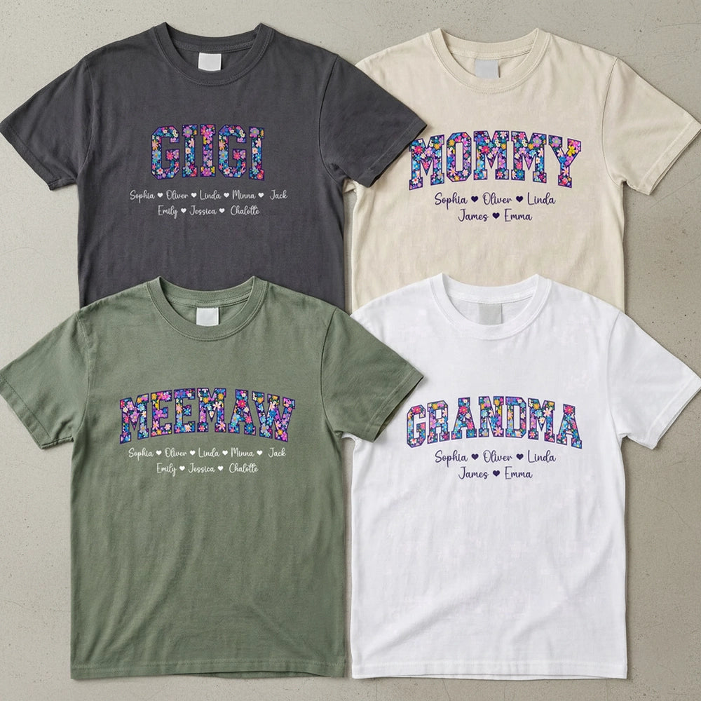 Custom Family Name T-Shirt for Women - Personalized Gift for Moms and Grandmas Cloth MagicInPrints