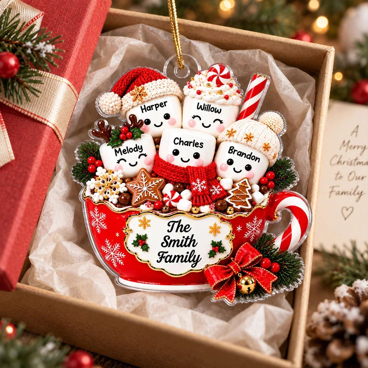 Personalized Acrylic Christmas Ornament Cute Family Gift