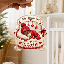 Load image into Gallery viewer, Personalized Baby's First Christmas Acrylic Ornament Gift for New Parents
