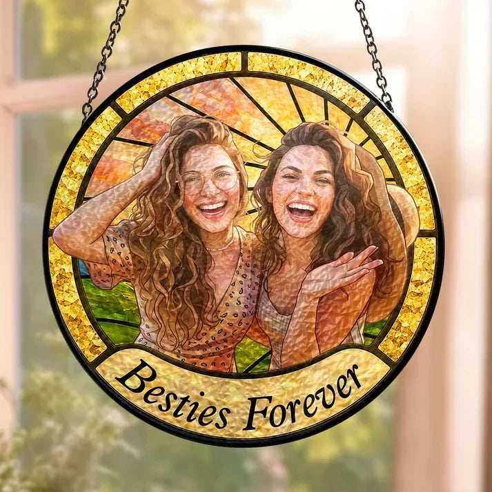 Personalized Glass Suncatcher Ornament Best Friend Gift