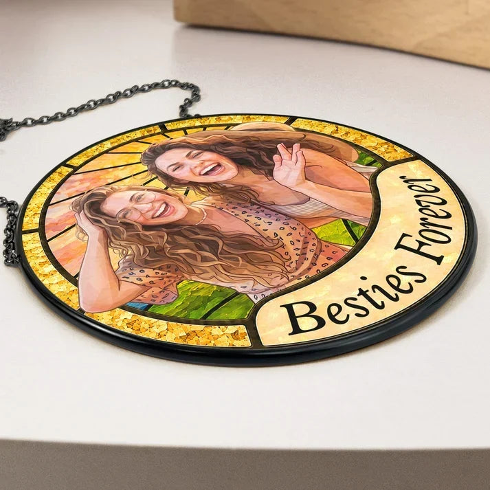 Personalized Glass Suncatcher Ornament Best Friend Gift