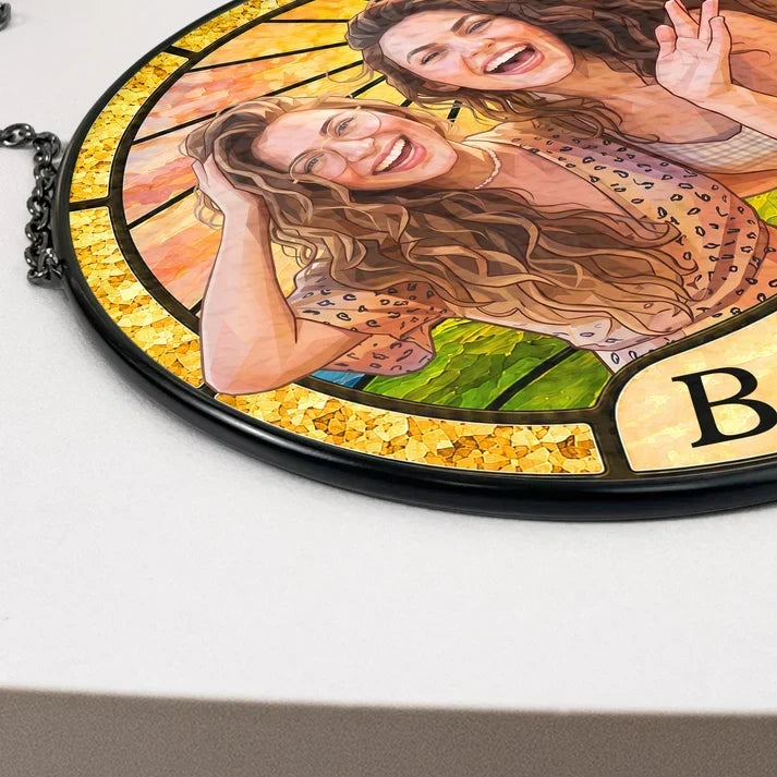 Personalized Glass Suncatcher Ornament Best Friend Gift