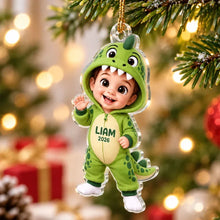 Load image into Gallery viewer, Personalized Dinosaur Costume Acrylic Ornament Gift for Kids
