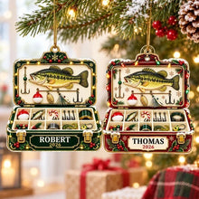 Load image into Gallery viewer, Personalized Fishing Tackle Box Ornament Unique Gift for Dad
