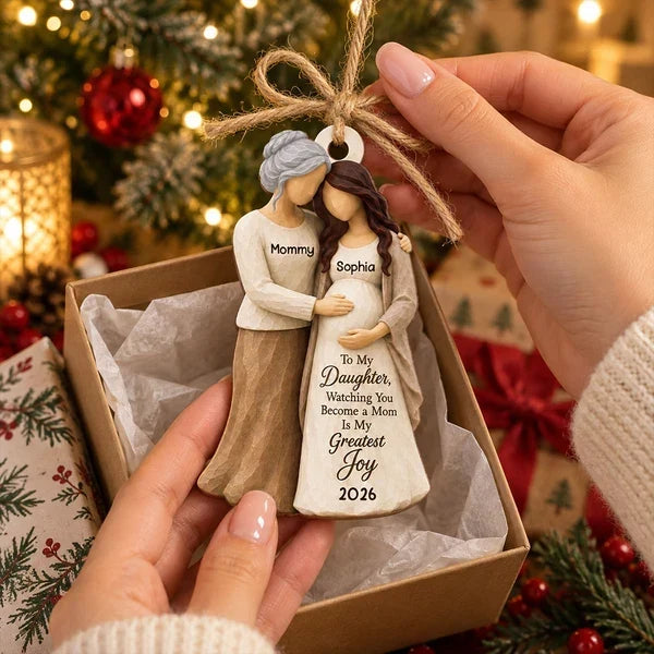 Personalized Wooden Ornament Mom-to-Be Heartwarming Gift