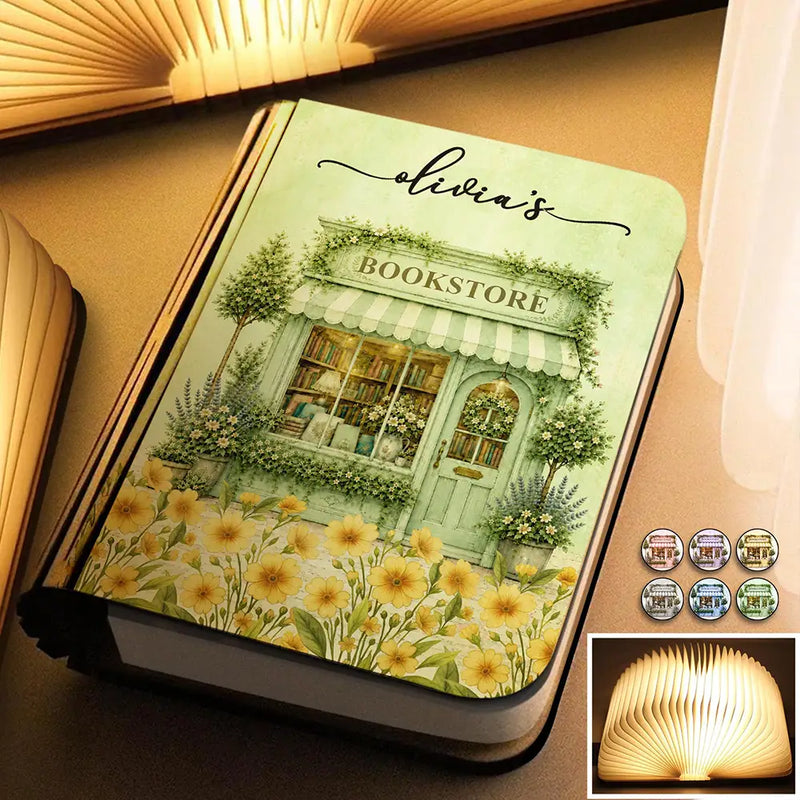 Personalized 7-Color Book Lamp Custom Gift for Book Lovers