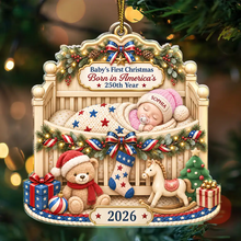 Load image into Gallery viewer, Personalized Baby's First Christmas Acrylic Ornament Custom Name Gift
