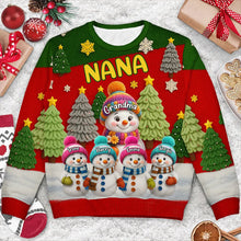 Load image into Gallery viewer, Personalized Snowman Sweatshirt Custom Gift for Grandma Christmas
