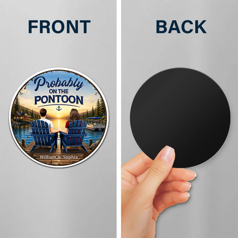 Personalized Acrylic Magnet Couple Holding Hands Sunset Gift