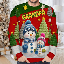 Load image into Gallery viewer, Personalized Snowman Sweatshirt Custom Gift for Grandma Christmas
