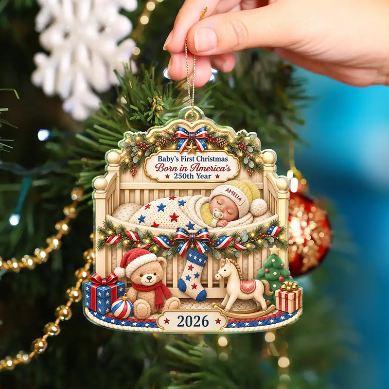 Personalized Baby's First Christmas Acrylic Ornament Custom Name Gift
