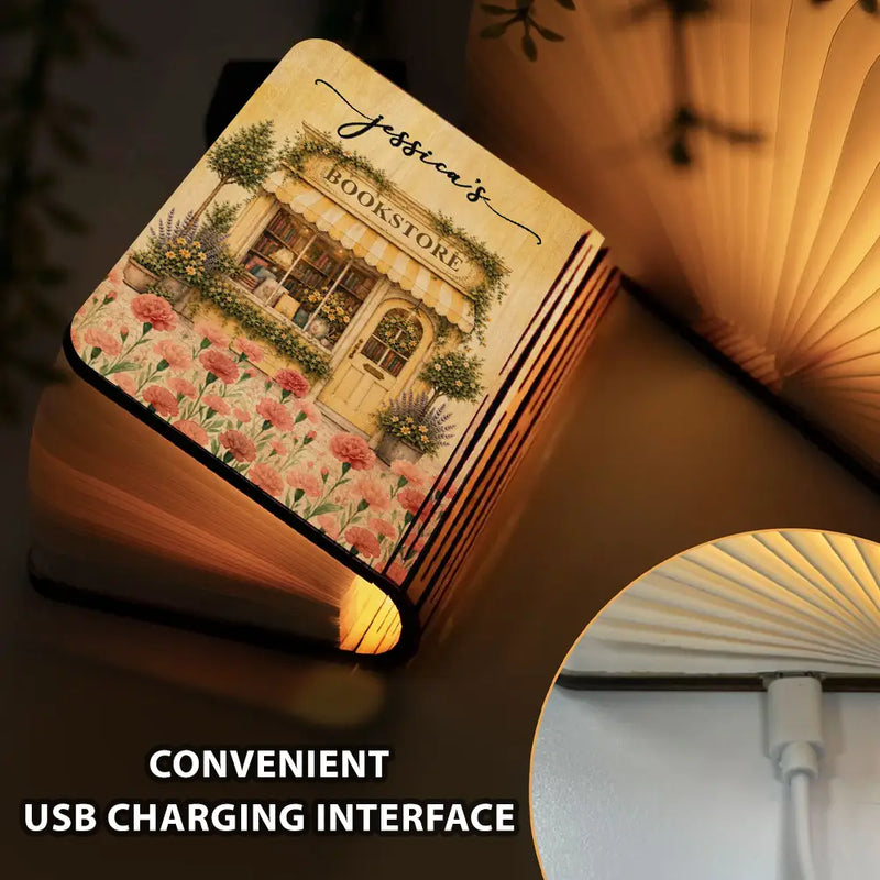Personalized 7-Color Book Lamp Custom Gift for Book Lovers