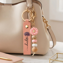 Load image into Gallery viewer, Personalized Daisy Keychain Custom Birth Flower Gift for Best Friend
