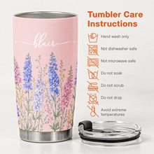 Load image into Gallery viewer, Personalized Insulated Travel Tumbler Custom Floral Gift for Sister
