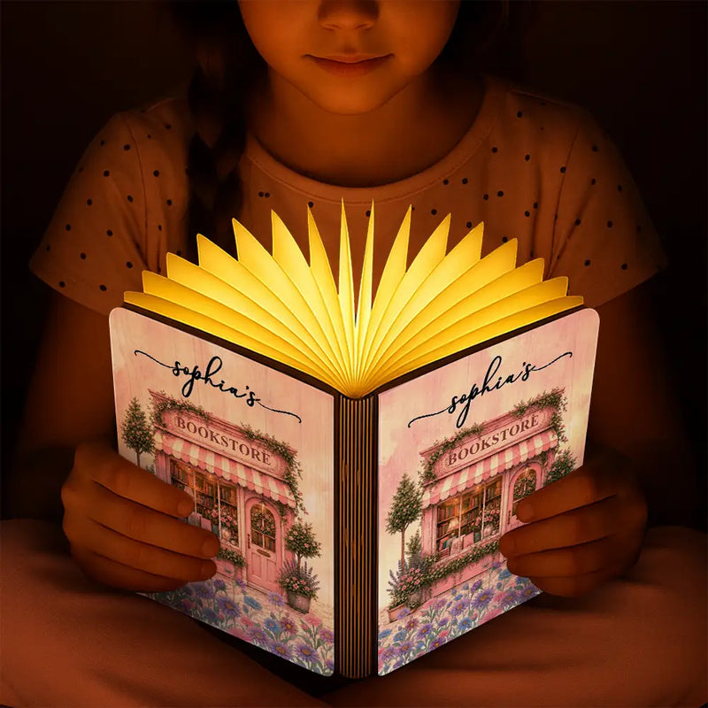 Personalized 7-Color Book Lamp Custom Gift for Book Lovers