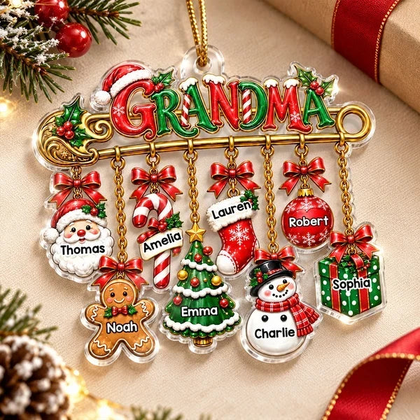 Personalized Acrylic Christmas Ornament Gift for Grandma