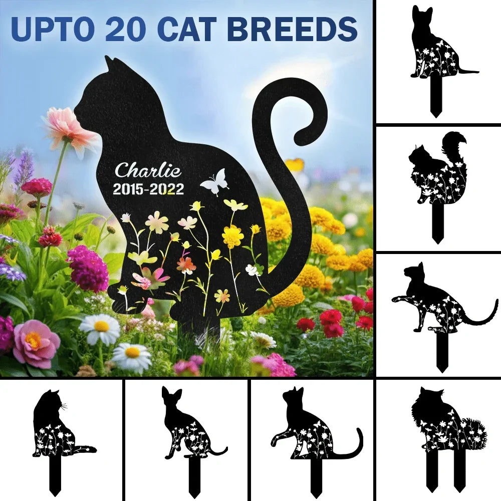 Personalized Metal Garden Stake Cat Memorial Gift for Pet Lovers