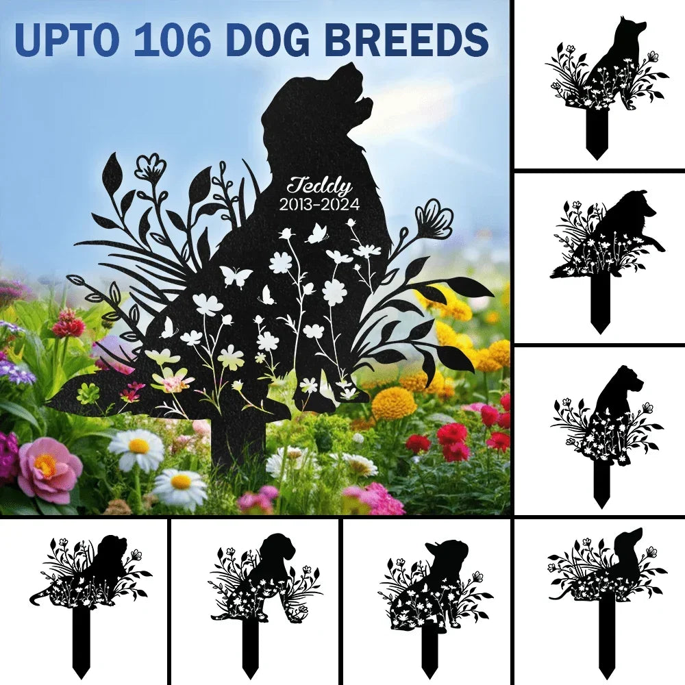 Personalized Metal Dog Memorial Garden Stake Sympathy Gift