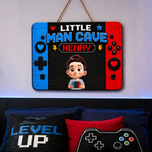 Load image into Gallery viewer, Personalized Wooden Gamer Sign Custom Little Man Cave Gift for Boys
