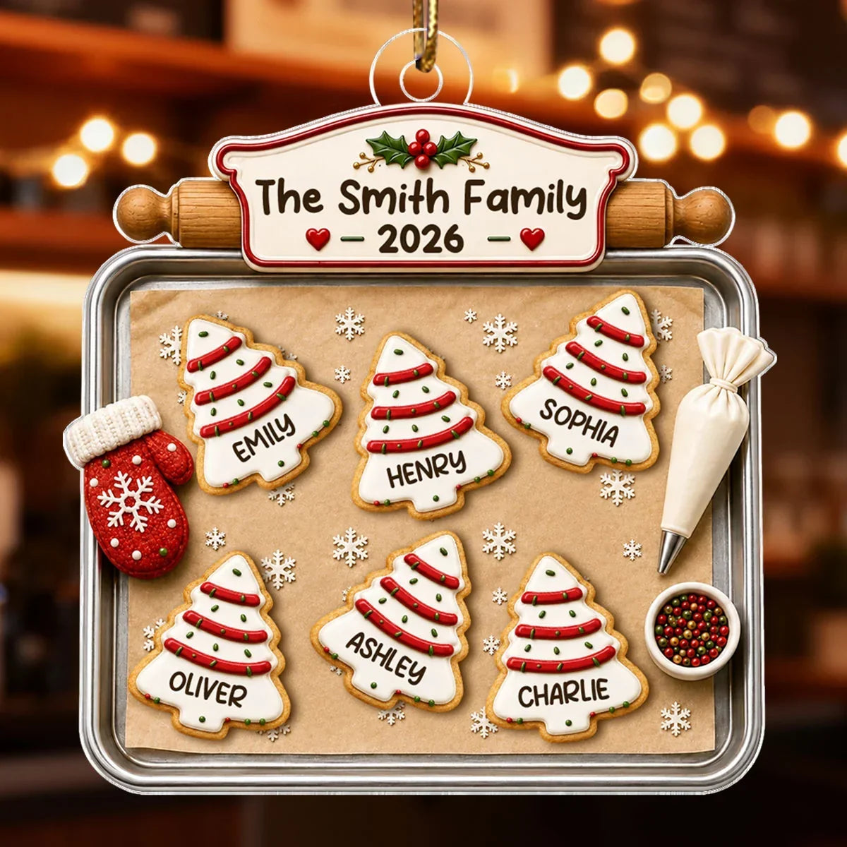 Personalized Acrylic Christmas Ornament Custom Family Gift