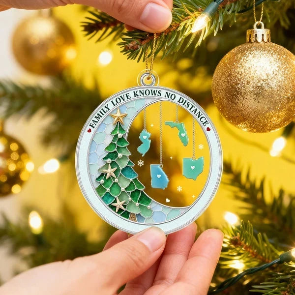 Personalized Family Map Acrylic Ornament Unique Gift for Christmas